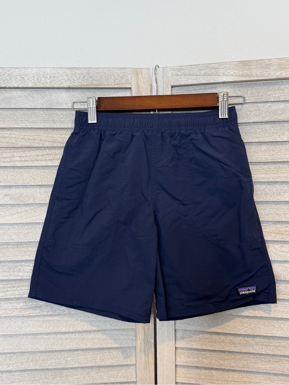 Patagonia Boys 7” Baggies Shorts Navy Blue Size 10